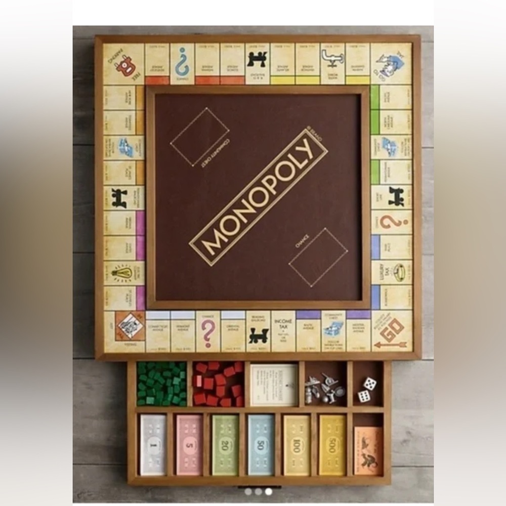 Restoration Hardware Adult Collectible Monopoly  Deluxe Giant Wooden Board Game